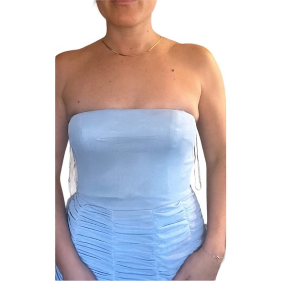 Jovani Strapless Dress Light Blue - Picture 2 of 3